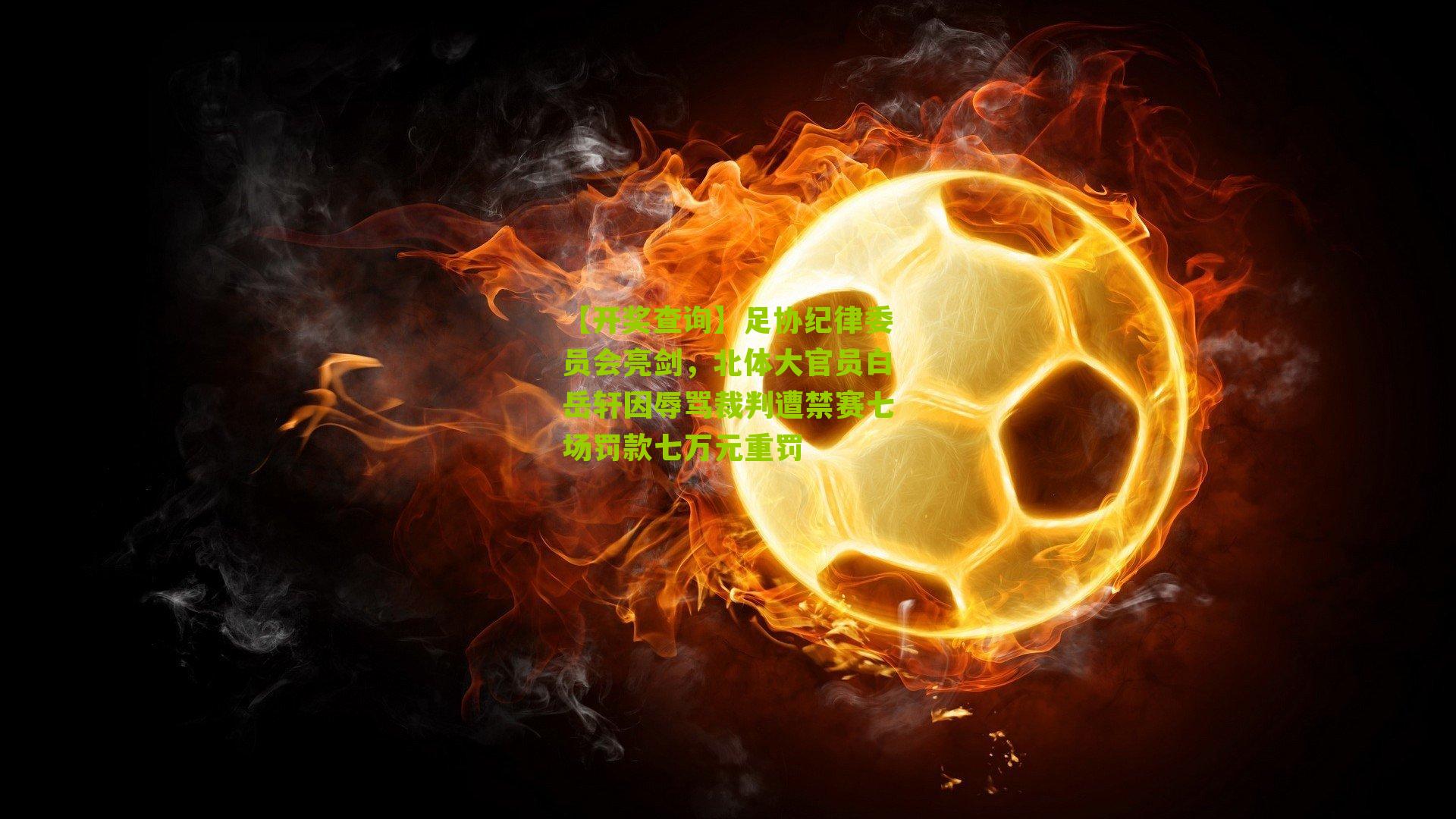 足协纪律委员会亮剑，北体大官员白岳轩因辱骂裁判遭禁赛七场罚款七万元重罚